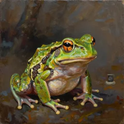 a Jesus frog by Ruan Jia, oil on canvas, artstation, dramatic scenery, masterpiece, aesthetic