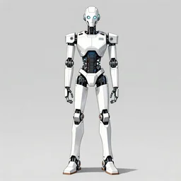 fashion robot character design by yoji shinkawa, sharp lines, highly detailed, full body shot