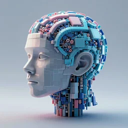 consciousness emerging in a large language model artificial intelligence. ray traced voxels
