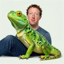 Hybrid between Mark Zuckerberg and a lizard