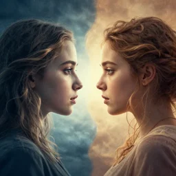 hell and heaven split on both sides