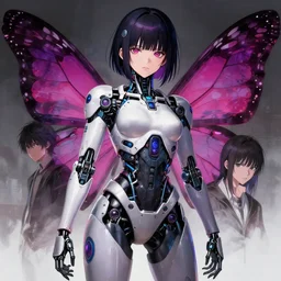 concept art of a cybernetic robot girl. protagonist robot cyborg extremely detailed in inricate, iconic character, gapmoe yandere grimdark, butterfly trending on pixiv fanbox, painted by greg rutkowski makoto shinkai takashi takeuchi, akihiko yoshida