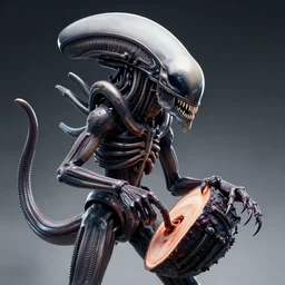 xenomorph sliced in halves poster by nychos.