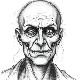 dream man drawn as a pencil sketch, only face is shown. it's detailed heavily and shaded. he's very creepy and eerie, and is hard to look at. he has a fainted grin.