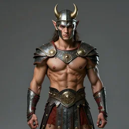 full body portrait of tyler posey as a gladiator demon. detailed face, concept art, intricate, highly detailed 8 k, smooth, sharp focus, handsome and aesthetic shape of face and body, artgerm, artstation, art by zexi guo and nira and junpei suzuki and gharliera and rinotuna