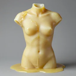 a melting wax torso