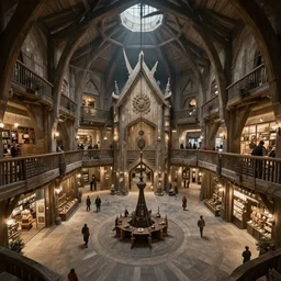 a mall in the style of early medieval vikings, art by greg rutkowski and artgerma, stunning concept art, interior design architecture