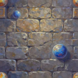 ( stylized ) overwatch blizzard ( handpainted ) illustration seamless texture of a medieval stone wall by michael vicente, orb, oilpainting, substance painter, substance designer, unreal engine - w 5 1 2