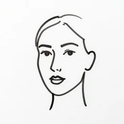 one line drawing style of a woman face, abstract, minimalistic