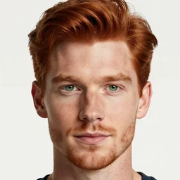 professional digital art of a healthy man with red hair and green eyes, popular, attractive, high quality, highly detailed, hd, 4 k, 8 k,