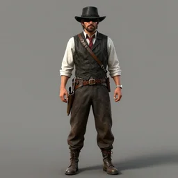 toph beifong in red dead redemption 2, blind, character render, full body shot, highly detailed, in game render