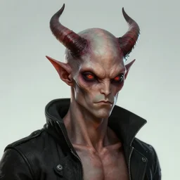 male alien looks like the devil, two horns, Artstation