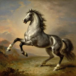 a dancing wild stallion, by george-stubbs