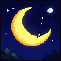 🌛, pixelart