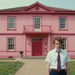 a film still in the art style of artgerm and wlop and wes anderson