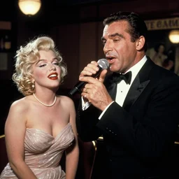 frank sinatra singing, with marilyn monroe, in a night cafe, 8 k
