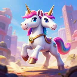 Rainbow Unicorn as an Apex Legends character digital illustration portrait design by, Mark Brooks and Brad Kunkle detailed, gorgeous lighting, wide angle action dynamic portrait