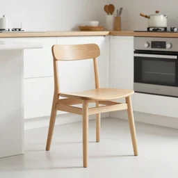 chair with danish design in a white kitchen in greece