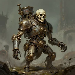 the machine of death, steampunk, wlop, greg rutkowski