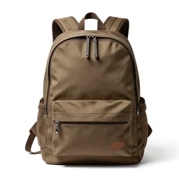 retro backpack, professional product shot, isolated on a pure white background, centered, entire object in frame, sharp focus, soft studio lighting