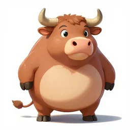 a pot-bellied bull,  artstation