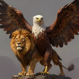 a warcraft griffin, a creature that is an eagle from head to chest and lion from chest to tail, with feathered wings, in the style of ralph horsley, rossdraws, ilvya kuvshinov, stylized background, matte painting, maya, pixar, cinematic lighting, artstation, highly detailed, masterpiece, epic
