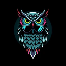 cyberpunk owl logo cute
