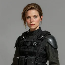 portrait of a woman by greg rutkowski, she looks like mackenzie davis but old, impeccable military composure, wearing tactical gear of the galactic alliance, star wars expanded universe, she is about 6 0 years old, highly detailed portrait, digital painting, artstation, concept art, smooth, sharp foccus ilustration, artstation hq