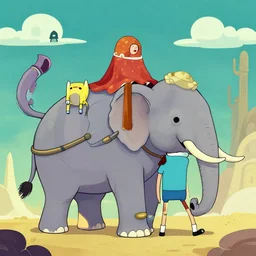 ancient psychic tandem war elephant from adventure time by salvadore dali