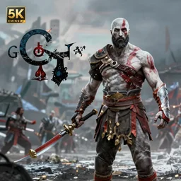 Eminem as Kratos in God of War, 4k