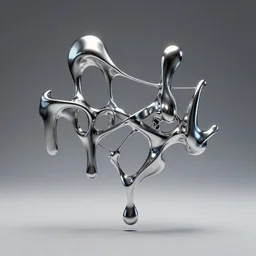 abstract impossible chrome drippy sculpture fine art jewelry, concept art, 3D object, octane render, unreal engine, album art, by Alberto Seveso