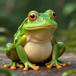 “ an anthropomorphic frog posing in lewd positions, hyper realism ”