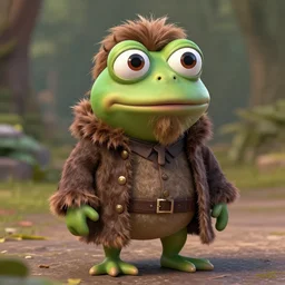 humanlike 3 d pepe the frog as rubeus hagrid, hyper realistic