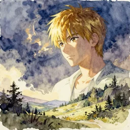 sandman dream drawn by yoshitaka amano, watercolor painting, final fantasy, classical painting, vivid colors