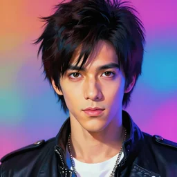 prince, rock star, photorealistic face 4 k digital paint by studio ghibli hayao miyazaki. vivid colours, vaporwave lighting style, very sharp and detailed. trending on artstation and behance.