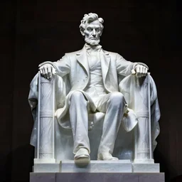 photograph of a transparent glass statue of abraham lincoln. award winning concept.