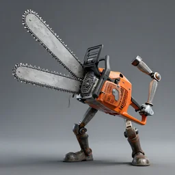alive chainsaw with arms and legs. chainsaws, chainsaws! concept art, extremely high details, octane render, artstation contest winner, digital art by slawomir maniak, chris rahn, simon stalenhag. masterpiece