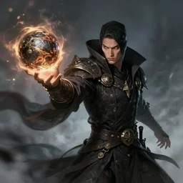 a portrait of dark mage casting projectile - ball and shoot it, cyberpunk concept art, trending on artstation, highly detailed, intricate, sharp focus, digital art, 8 k