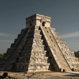 a photorealistic hyperrealistic render of a stone temple at the top of a aztec ziggurath, scene by alan howe, wlop, artgerm, dramatic lighting, strong shadows, volumetric, cinematic atmosphere, octane render, artstation, 8 k
