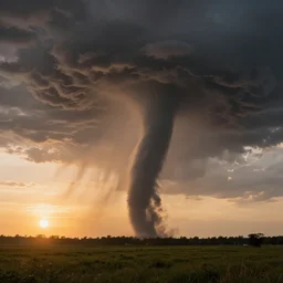 amazing landscape photo of tornado, sunset by marc adamus, beautiful dramatic lighting