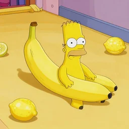 banana people. the simpsons. yellow carpet. lemons.