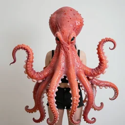 photo of a woman wearing a convincing octopus costume, bad cosplay, home made