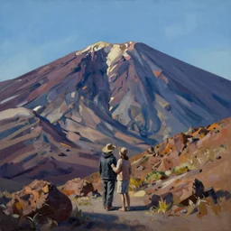 Oil painting, highly detailed, romantic style, Teide mountain