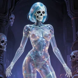 beautiful gorgeous shiny transparent latex lady death comic