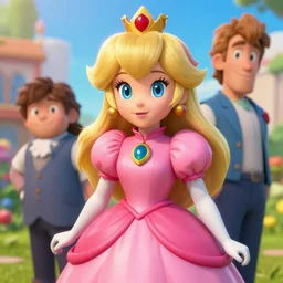 a beautiful portrait of princess peach by Jim Burns and Tom Bagshaw, 4K, Trending on Artstation, photorealistic