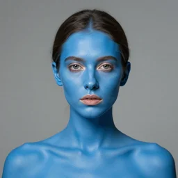 portrait of a beautiful girl by Vanessa Beecroft blue skin