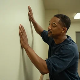 will smith slapping a wall. training montage, movie still, cinematic lighting, 3 5 mm film.