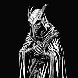 print of a kenku priest. art by alien isolation ( 1 9 8 9 ). metal skin panic maddox 0 1
