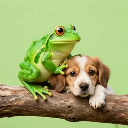 frog frog frog on a dog dog dog on a log log log, photography, photoshop