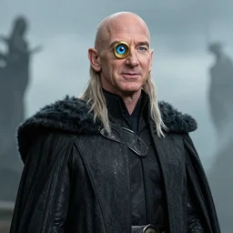 jeff bezos as sauron with the ring as eye of sauron